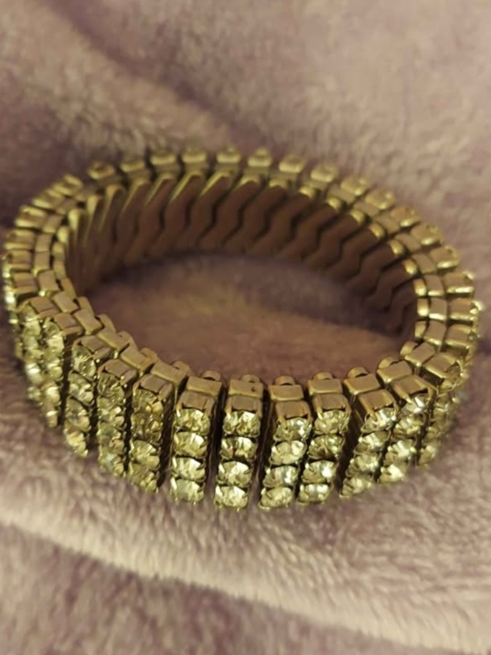 Vintage Rhinestone Stretch Bracelet - Women Jewelry
